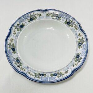 Vintage JC Louise Plate 9.25" Deep Bottom Soup Serving Scallop Blue Flower 1905